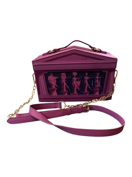 Loungefly Handbags - Loungefly Pink Sculptural Panel Box Crossbody with Gold Chain